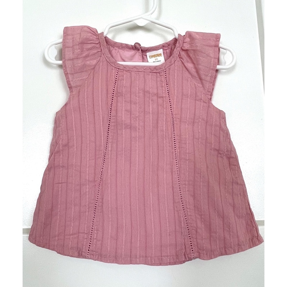 Gymboree Cap Ruffle sleeve Lined Eyelet Top, 2T